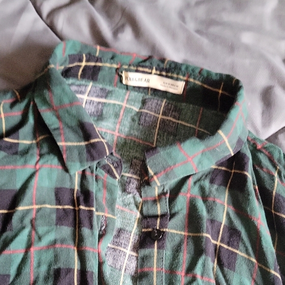 Casual Green Plaid Shirt - Picture 3 of 5